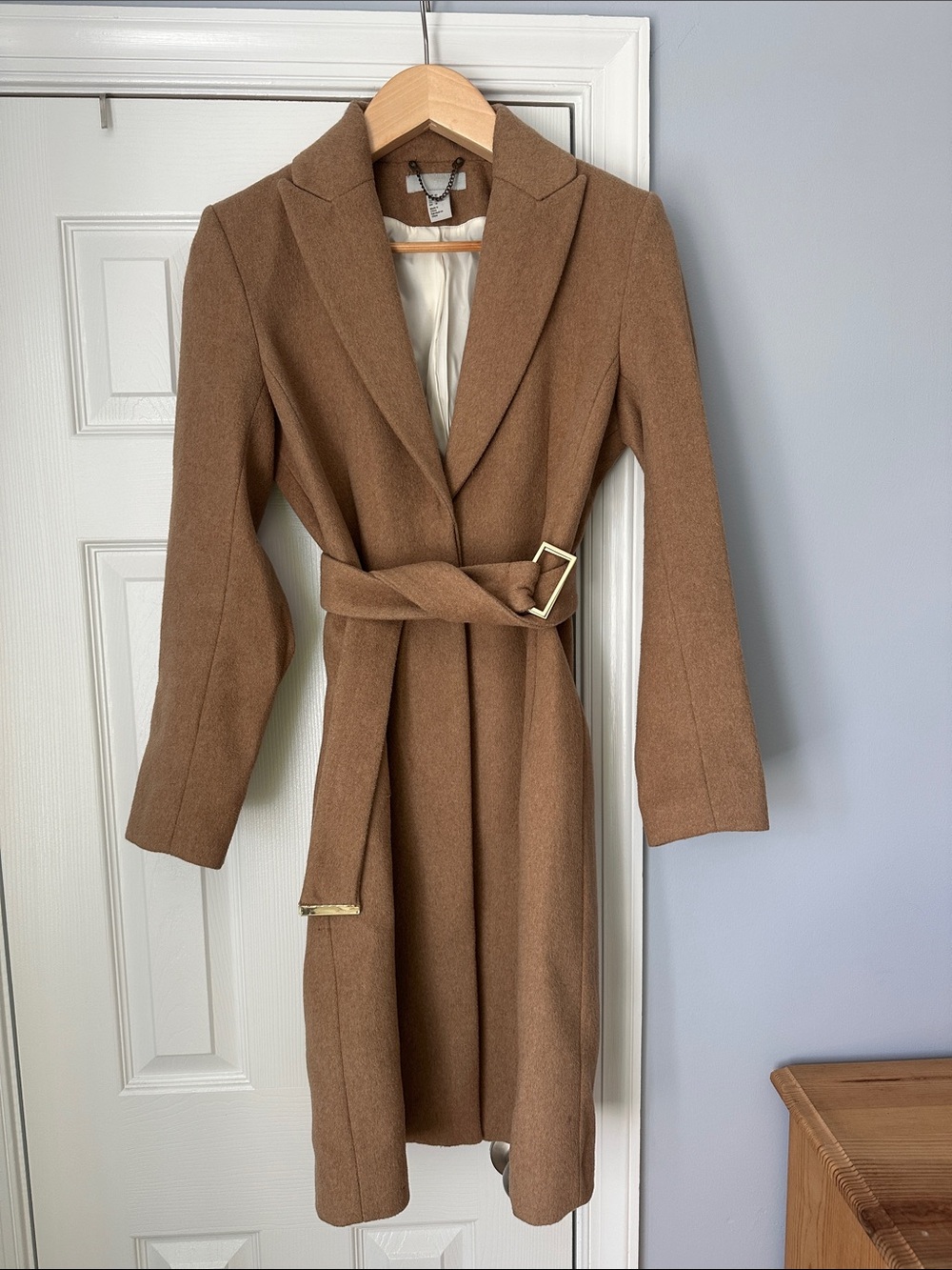 H&M Camel Belted Trench Coat